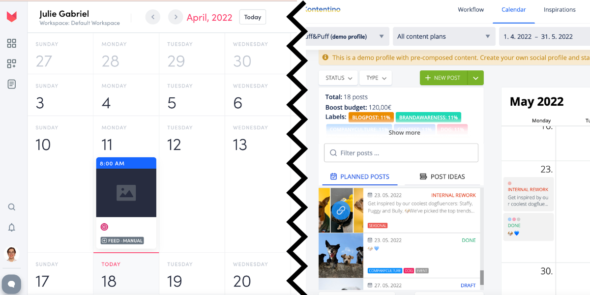 Zoomsphere vs. Kontentino social media scheduler comparison